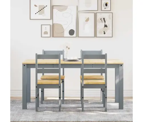 5-Daļīgs Pusdienu Mēbeļu Komplekts Panama, Pelēka Priedes Koks Vidaxl