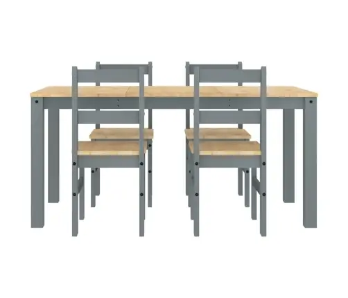 5-Daļīgs Pusdienu Mēbeļu Komplekts Panama, Pelēka Priedes Koks Vidaxl