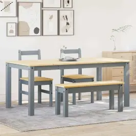 Valgomojo Komplektas Panama, 4 Dalių, Pilka Pušies Masyvas