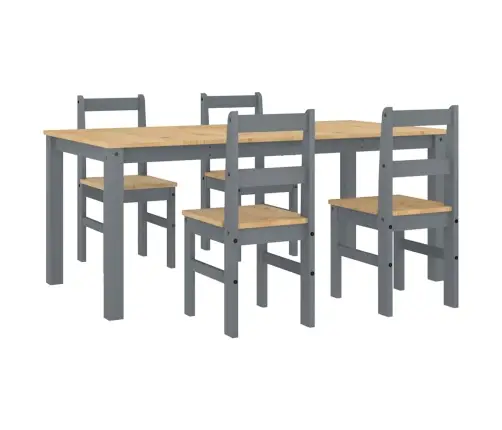 Valgomojo Komplektas Panama, 5 Dalių, Pilka Pušies Masyvas