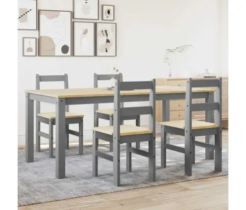 Valgomojo Komplektas Panama, 5 Dalių, Pilka Pušies Masyvas