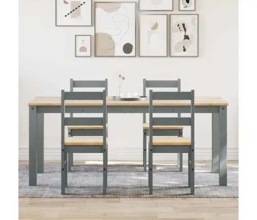 Valgomojo Komplektas Panama, 5 Dalių, Pilka Pušies Masyvas