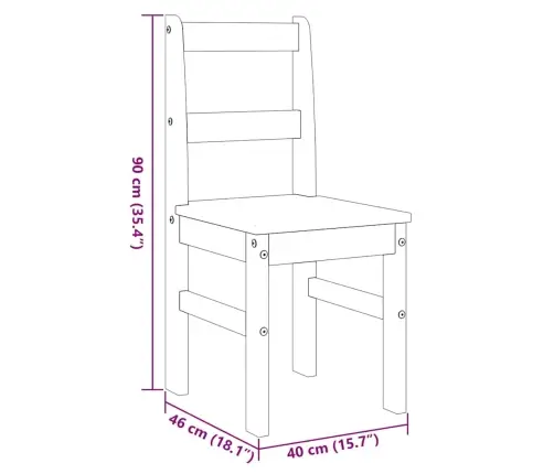7-Daļīgs Pusdienu Mēbeļu Komplekts Panama, Balta Priedes Koks Vidaxl
