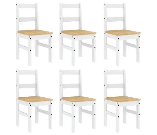 7-Daļīgs Pusdienu Mēbeļu Komplekts Panama, Balta Priedes Koks Vidaxl