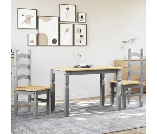 3-Daļīgs Pusdienu Mēbeļu Komplekts Panama, Pelēka Priedes Koks Vidaxl