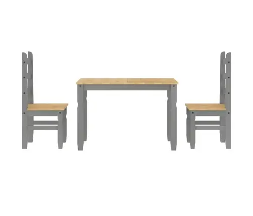 3-Daļīgs Pusdienu Mēbeļu Komplekts Panama, Pelēka Priedes Koks Vidaxl