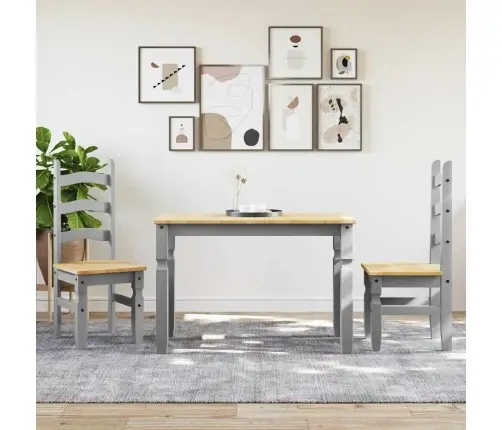 3-Daļīgs Pusdienu Mēbeļu Komplekts Panama, Pelēka Priedes Koks Vidaxl
