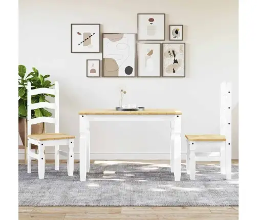 3-Daļīgs Pusdienu Mēbeļu Komplekts Panama, Balta Priedes Koks Vidaxl