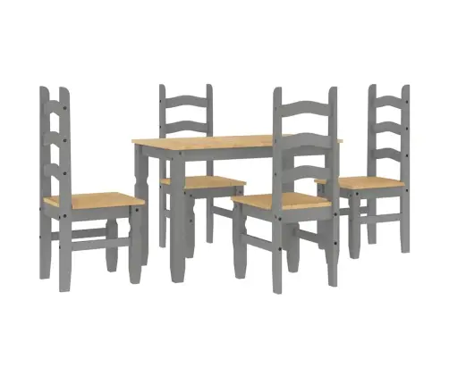 5-Daļīgs Pusdienu Mēbeļu Komplekts Panama, Pelēka Priedes Koks Vidaxl