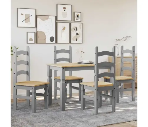 5-Daļīgs Pusdienu Mēbeļu Komplekts Panama, Pelēka Priedes Koks Vidaxl
