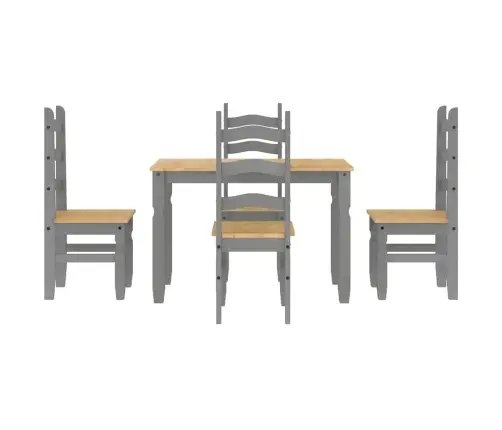 5-Daļīgs Pusdienu Mēbeļu Komplekts Panama, Pelēka Priedes Koks Vidaxl