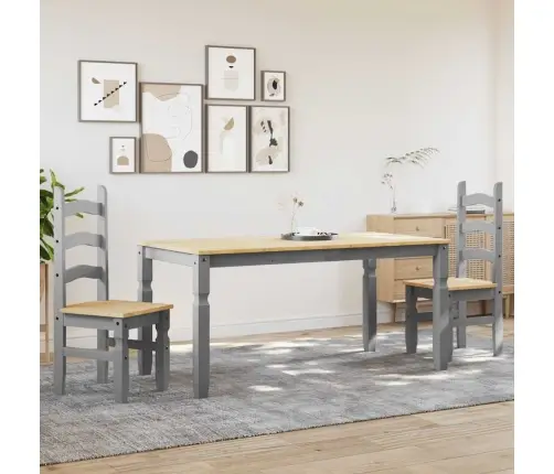 3-Daļīgs Pusdienu Mēbeļu Komplekts Panama, Pelēka Priedes Koks Vidaxl