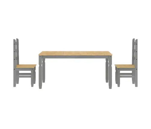 3-Daļīgs Pusdienu Mēbeļu Komplekts Panama, Pelēka Priedes Koks Vidaxl