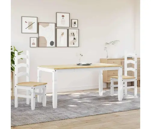 3-Daļīgs Pusdienu Mēbeļu Komplekts Panama, Balta Priedes Koks Vidaxl