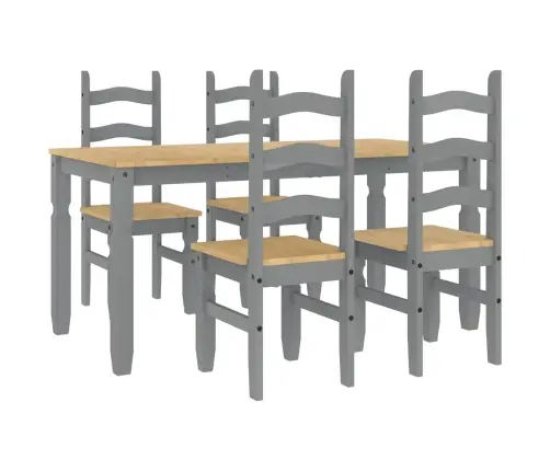 5-Daļīgs Pusdienu Mēbeļu Komplekts Panama, Pelēka Priedes Koks Vidaxl