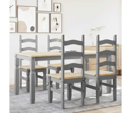 5-Daļīgs Pusdienu Mēbeļu Komplekts Panama, Pelēka Priedes Koks Vidaxl