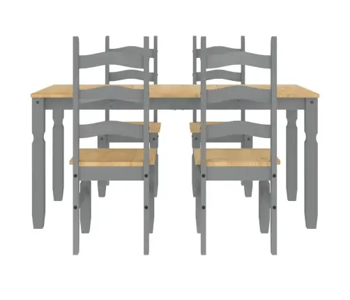 5-Daļīgs Pusdienu Mēbeļu Komplekts Panama, Pelēka Priedes Koks Vidaxl