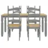 5-Daļīgs Pusdienu Mēbeļu Komplekts Panama, Pelēka Priedes Koks Vidaxl