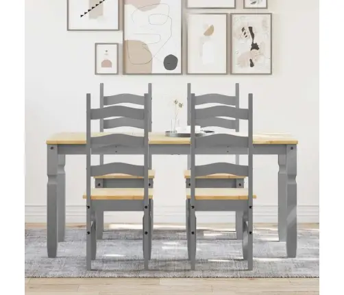 5-Daļīgs Pusdienu Mēbeļu Komplekts Panama, Pelēka Priedes Koks Vidaxl