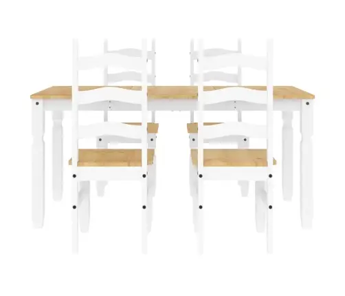 5-Osaline Söögilauakomplekt "Panama", Valge Männipuit