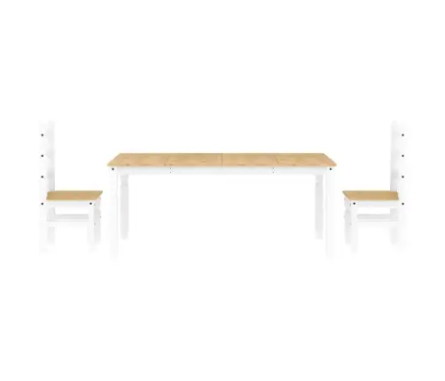 Valgomojo Komplektas Panama, 3 Dalių, Balta Pušies Masyvas