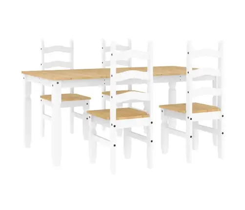 Valgomojo Komplektas Panama, 5 Dalių, Balta Pušies Masyvas