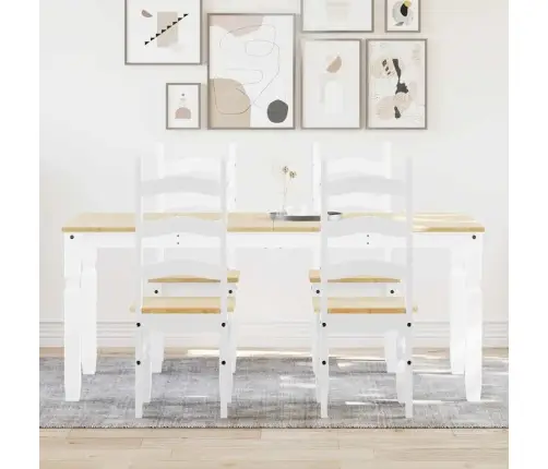 Valgomojo Komplektas Panama, 5 Dalių, Balta Pušies Masyvas