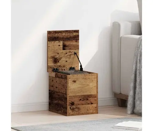 Uzglabāšanas Kaste Ar Vāku Vecs Koks 30X35X35 Cm Inženierijas Koks Vidaxl