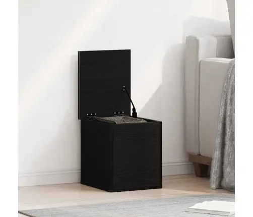 Salvestuskarp Ladustamisega Must Tamm 30 X 35 X 35 Cm Tehispuit