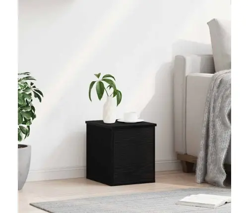 Salvestuskarp Ladustamisega Must Tamm 30 X 35 X 35 Cm Tehispuit