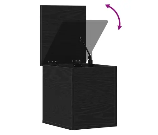 Salvestuskarp Ladustamisega Must Tamm 30 X 35 X 35 Cm Tehispuit