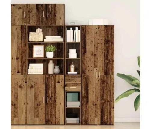 Augstais Skapītis Vecs Koks 30X42,5X185 Cm Inženierijas Koks Vidaxl