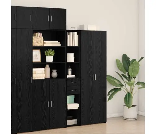 Raamatukapp Sahtliga Must Tamm 30 X 42.4 X 185.2 Cm