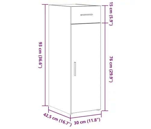 Bufete Nozīmīga Koka 30X42,5X93 Cm Inženieru Koks Vidaxl
