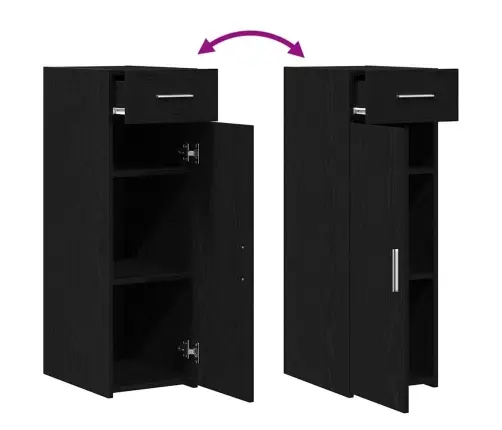 Bufete Melna Ozola 30X42,5X93 Cm Izstrādāta Koks Vidaxl