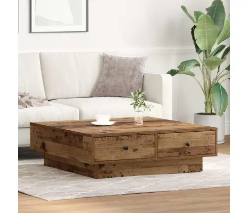 Kafijas Galds Vecs Koks Pārstrādāts Koks 90 X 90 X 28 Cm Vidaxl