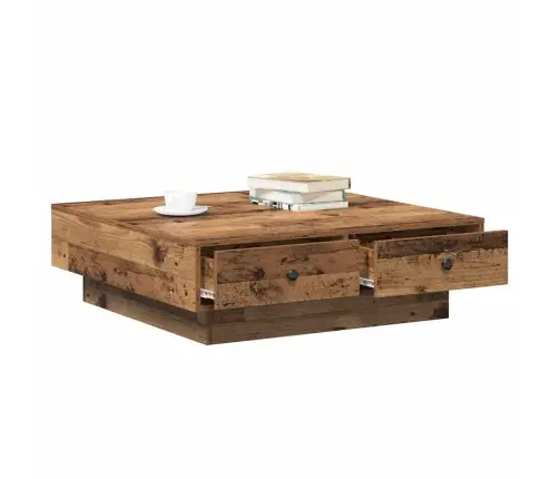 Kafijas Galds Vecs Koks Pārstrādāts Koks 90 X 90 X 28 Cm Vidaxl