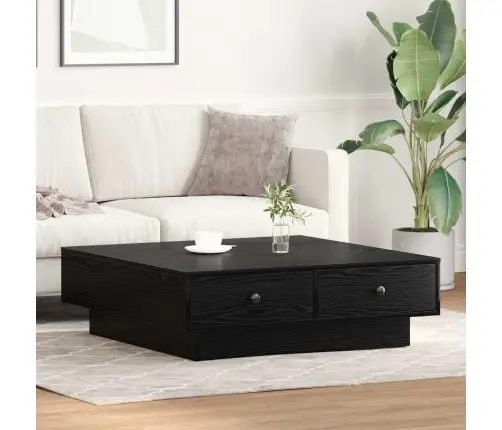 Kohvilaud Must Tamm 90 X 90 X 28 Cm Tehispuit