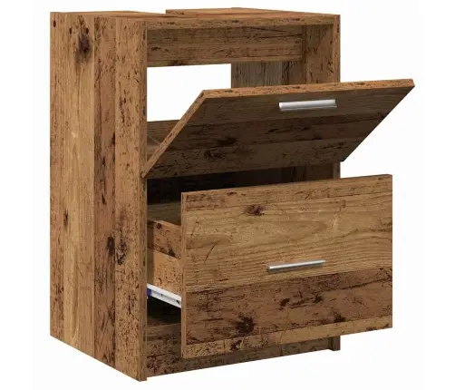 Vonios Spintelė Su Stalčių Senovinis Medis 40 X 37 X 59 Cm