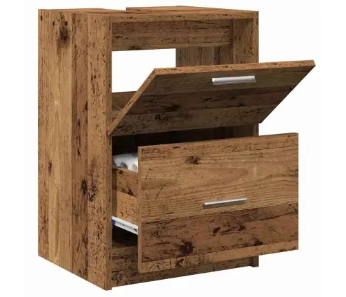 Vonios Spintelė Su Stalčių Senovinis Medis 40 X 37 X 59 Cm