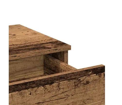 Grīdas Spogulis Ar Led Gaismām Veca Koka Un Inženierētā Koka Dizainā Vidaxl