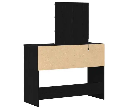 Kospēda Ar Spoguli Un Led Gaismām Melns Ozola Inženierijas Koks Vidaxl