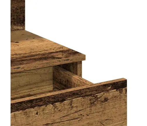 Grims Galdiņš Ar Spoguli Un Led Gaismām, Vecs Koks, Inženierijas Koks Vidaxl