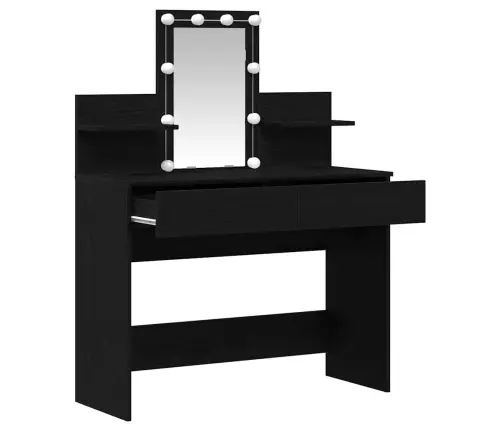 Makiažo Stalas Su Stalčių Juodas Ąžuolas 100 X 40 X 130 Cm