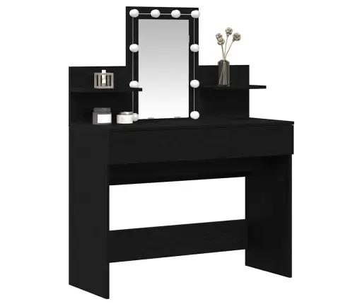 Makiažo Stalas Su Stalčių Juodas Ąžuolas 100 X 40 X 130 Cm