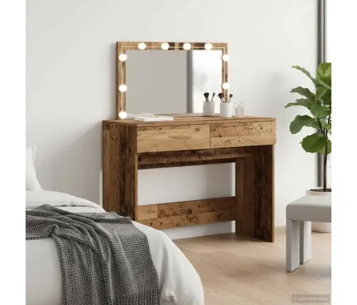 Tualetes Galds Ar Led Vecs Koks 100X40X120 Cm Vidaxl