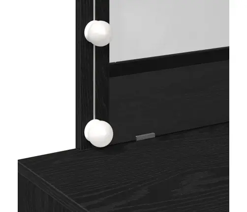 Grima Galdiņš Ar Led Melna Ozola 100X40X120 Cm Vidaxl