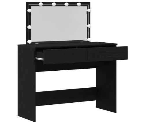 Grima Galdiņš Ar Led Melna Ozola 100X40X120 Cm Vidaxl