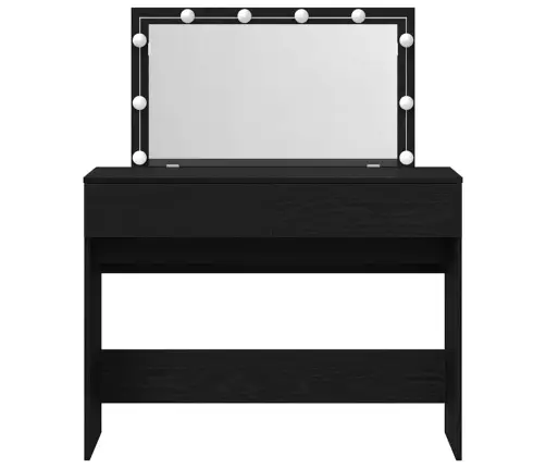 Grima Galdiņš Ar Led Melna Ozola 100X40X120 Cm Vidaxl