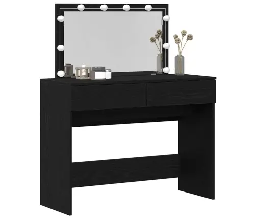 Grima Galdiņš Ar Led Melna Ozola 100X40X120 Cm Vidaxl